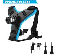Support de mentonnière pour casque de moto,GoPro fore12,11,10,9,8,7,6,5,noir,DJI Osmo Insta360,AKASO YI- Blue with mount -B