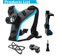 Support de mentonnière pour casque de moto,GoPro fore12,11,10,9,8,7,6,5,noir,DJI Osmo Insta360,AKASO YI,accessoires-Blue with clip-B