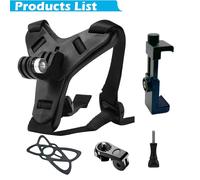 Support de mentonnière pour casque de moto,GoPro fore12,11,10,9,8,7,6,5,noir,DJI Osmo Insta360,AKASO YI- Black with clip -B