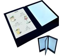 Support de menu lumineux rechargeable, couverture A4 rétroéclairée personnalisable, double panneau pliable pour restaurant, hôtel, salle à manger raffinée, peut contenir 3 pages