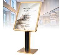 Support de menu réglable en aluminium robuste avec base lestée - Grand support de menu, support d'affiche, support de panneau pour restaurant, hôtel, café, événement, entreprise et publicité