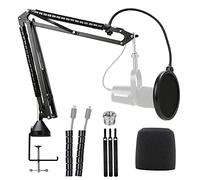 Support de micro avec filtre anti-pop - Perche de support pare-brise compatible avec microphone Shure MV7 par YOUSHARES