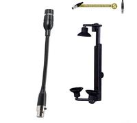 Support de micro de guitare acoustique 3 broches 4 broches pour guitare électrique, basse, ukulélé, banjo, violoncelle, chant, diffusion de discours, noir (S)