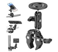 Support de micro en aluminium compatible avec Magsafe iPhone 16/15/14/13/12 Plus Pro Max, support latéral pour microphone, pivotant à 360 °, inclinaison réglable