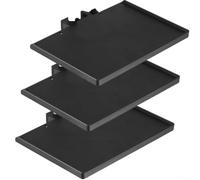 Support de micro en plastique 3 pièces avec bords surélevés (24 x 17,5 cm) | Convient aux poteaux jusqu'à 25 mm, compatible avec les trépieds, pupitres, lampes à selfie, construction en plastique