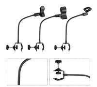Support de micro flexible avec col de cygne à 360 degrés et pince de bureau pour applications de radiodiffusion (micro de 30 à 60 mm de diamètre)