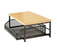 Support de micro-ondes compact avec panier de rage - Étagère de cuisine peu encombrante pour micro-ondes, grille-pain et essentiels - Idéal pour la maison et le bureau