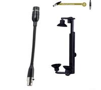 Support de micro pour guitare acoustique - 3 broches - 4 broches - Connecteur de montage pour chanter et diffuser des discours - Léger et portable - Noir (D)