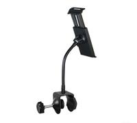 Support de microphone à clip pour tablette et téléphone, réglable et rotatif à 360 degrés, s'adapte aux tubes de 3 à 5 cm de diamètre pour un positionnement sécurisé de l'appareil (pince de tablette)