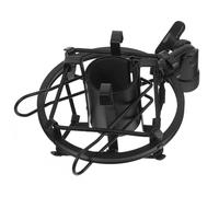 Support de Microphone à Pince Noir en Métal pour Studio | Installation Facile, Diamètre de Boucle 2,5cm, Interface Inférieure 1,5cm, pour Voix Off et Podcasteurs