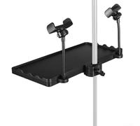 Support de microphone avec double support de téléphone pour le streaming et l'enregistrement, pince réglable sur le support pour une installation sûre sur divers supports de microphone (noir)
