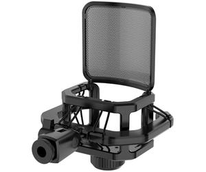 Support de microphone avec filtre pour Lewitt RAY LCT-240 Pro LCT 440 Pure LCT 441 FLEX Compatible avec tiges saillantes (d≤ 23 mm) comme la série AKG C, etc. (Noir)