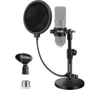 Support De Microphone De Bureau Amélioré, Support De Micro Réglable Avec Filtre Anti-Pop, Support Antichoc, Clip De Microphone, Adaptateur À Vis En Métal De 1,5 Cm À 9,5 Mm[X783]