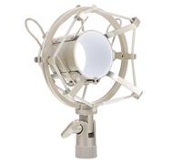 Support de Microphone de Table Réglable Anti-vibrations pour Chant | Hauteur Ajustable, Angle Flexible, Métal Blanc, Usage sur Bureau, Accessoire Audio pour Enregistrement