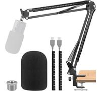 Support de Microphone pour Razer seiren x Microphone avec Mousse Coupe-Vent,Filtre à éclatement et Protection de Câble,Adaptateur à Vis 5/8 pour la Diffusion et l'enregistrement