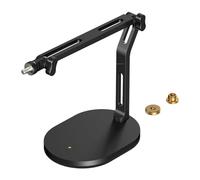 Support de microphone stable pour podcast pour adaptateurs de 5/8" et 3/8" offrant un bras flexible et un support de positionnement robuste