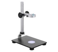 Support de Microscope Réglable en Hauteur avec Source Lumineuse en Acier | Base Robuste pour Démonstrations et Inspection Électronique, Structure Simple, Usage Précis pour Techniciens