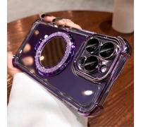 Support de miroir de maquillage magnétique anti-chute transparent, compatible avec iPhone 17/6/7/8/X/XS/XR/11/12/13/14/15/16e, Galaxy S22/23/24, A04/05/06/A07/A17/A14/A15/A16/A24/A25/A34, Note 7/8/9/1