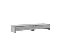 vidaXL Support de moniteur, 2 tiroirs, bois d'ingénierie, gris Sonoma, 100x27x15 cm