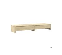 Support de moniteur - - 100x27x15 cm - Bois d'ingénierie - Chêne Sonoma - 2 tiroirs