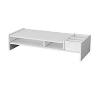Support de moniteur - 3 niveaux, organisateur de table, affichage de poste de travail de bureau | accessoire d'ordinateur en bois PVC pour moniteur PC portable imprimante clavier optimisation de