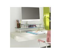 Support de moniteur à 2 niveaux Verre transparent vidaXL vidaXL