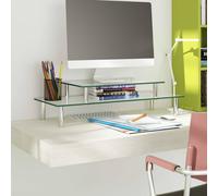 Support de moniteur à 2 niveaux Verre transparent vidaXL vidaXL