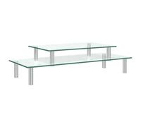 Support de moniteur à 2 niveaux Verre transparent vidaXL vidaXL