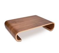 Navaris Support de Moniteur avec Rangement - Support Écran Ordinateur PC Notebook Imprimante TV - Réhausseur en Bois de Noyer pour Table de Bureau