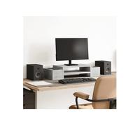 vidaXL Support de moniteur avec rangement gris béton bois d'ingénierie