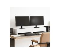 Support de moniteur avec tiroirs blanc bois d'ingénierie, support d'écran, étagère de moniteur, base de moniteur 854670