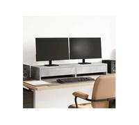 vidaXL Support de moniteur avec tiroirs en bois d'ingénierie gris béton