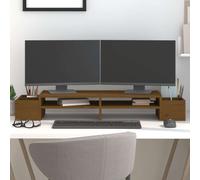 Support de moniteur - VIDAXL - Bois massif - Blanc - 100 x 27 5 x 15 cm - Design minimaliste