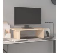Support de Moniteur Blanc 100x27x15 cm Bois de Pin Solide Ordinateur vidaXL