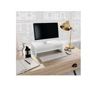 vidaXL Support de moniteur 42 x 24 x 13 cm Bois d'ingénierie Blanc