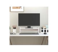 vidaXL Support de moniteur Blanc 50x24x16 cm Bois de pin solide