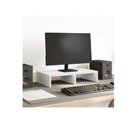 Support de moniteur blanc 50x27x10 cm bois d'ingénierie, support de moniteur pour bureau, étagère de moniteur, 854643