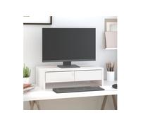 Support de moniteur Blanc 50x27x15 cm Bois de pin solide 813955