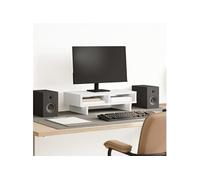vidaXL Support de moniteur – Blanc 50×27×15 cm – Bois d'ingénierie – 854742