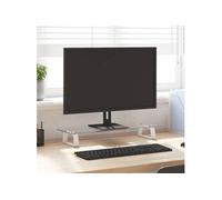 Support de moniteur blanc 60x20x8 cm verre trempé et métal