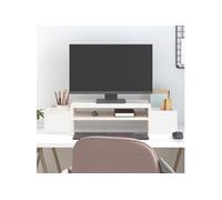 Support de moniteur Blanc 70x27,5x15 cm Bois de pin solide