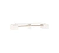 Support de moniteur - - Bois massif - Blanc - 100 x 27,5 x 15 cm - Design minimaliste