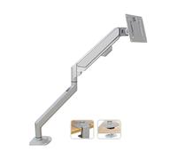 Support de Moniteur Bras de moniteur simple, support de moniteur simple à ressort à gaz jusqu'à 32" et 19,8 lb, support de bureau de bras de moniteur réglable en aluminium avec pince en C et base à œi