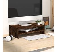 vidaXL Support de moniteur 815267 – Chêne fumé, 42×24×13 cm, Bois d'ingénierie