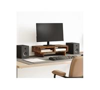 vidaXL Support de moniteur pour bureau chêne fumé 50x27x15 cm Bois d'ingénierie