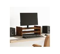 vidaXL Support de moniteur chêne fumé 50x27x20 cm bois d'ingénierie, support de moniteur pour bureau, étagère de moniteur, support de moniteur d'ordinateur