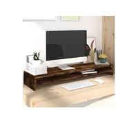 vidaXL Support de moniteur Réhausseur d'écran Chêne fumé 100x24x13 cm Bois d'ingénierie