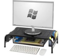 Support de moniteur de bureau en m tal Simple Houseware avec tiroir de rangement