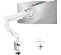 Support de moniteur de jeu, réglable en hauteur, avec VESA 75/100 mm, inclinable, pivotant, rotatif à 360°, blanc