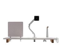 Support De Moniteur D'ordinateur, Organisateur De Bureau De 120 Cm for Moniteur, avec Bras De Moniteur Unique, Charge Maximale De 8 Kg, for Le Bureau À Domicile(White)